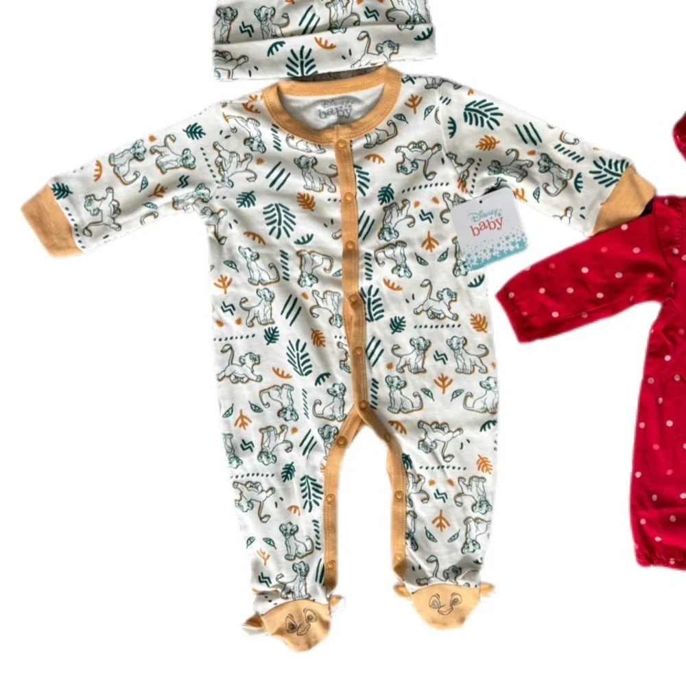 Disney Baby Simba Sleeper (6M) + Minnie Mouse Romper (NB)